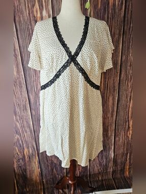 NWT Old Navy Lace Trim Polka Dot Mini Dress Plus Size 3X